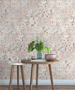 papel de parede azulejo claro