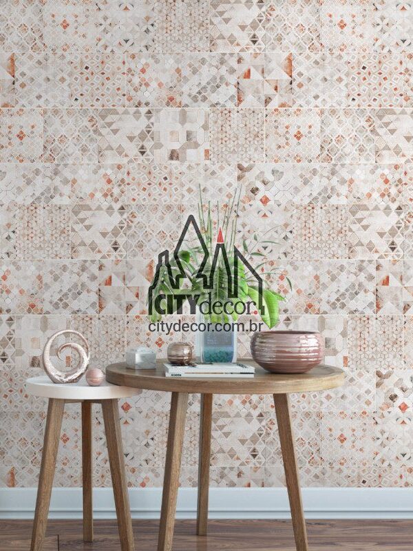 papel de parede azulejo claro