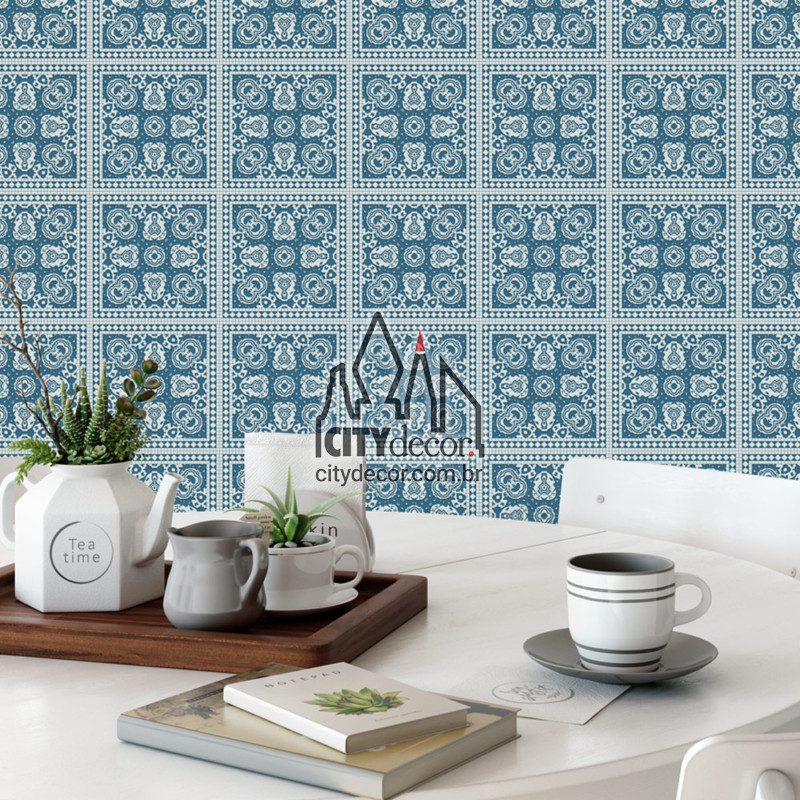 Adesivo papel de parede azulejo marrocos Papel de parede azulejo marrocos estilo mediterrâneo