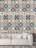Papel de parede azulejo geométrico rosa pasión