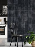 Papel de parede azulejo preto azulado