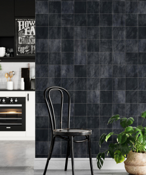 Papel de parede azulejo preto azulado