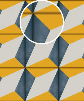 Papel de parede azulejo poliedro detalhe