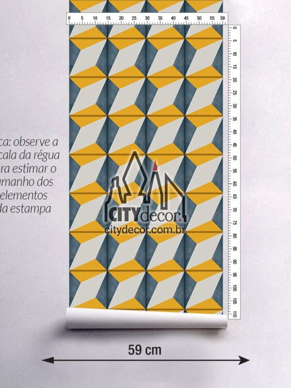 Papel de parede azulejo poliedro 15 cm