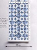 Papel de parede azulejo português floral azul