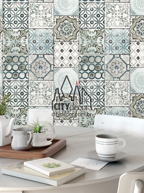 papel de parede azulejo antigo
