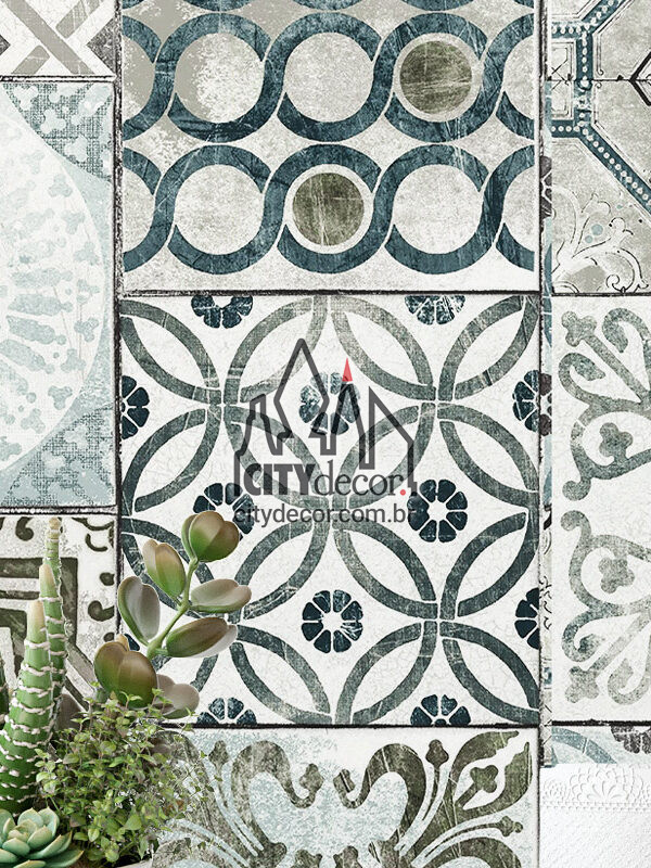 papel de parede azulejo San Jose