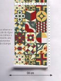 Papel de parede azulejo geométrico soriah