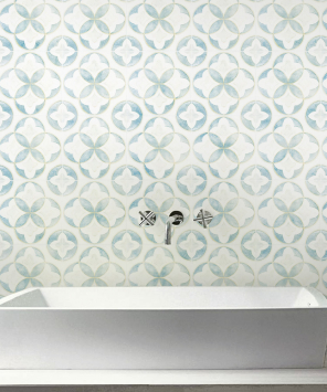 papel de parede azulejo azul e branco