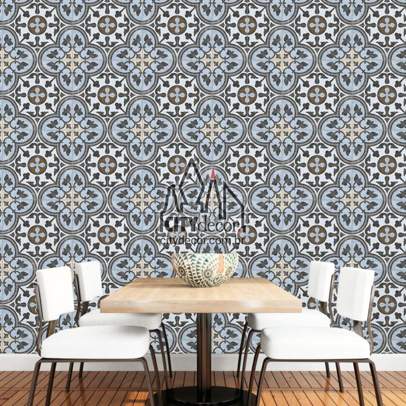 papel de parede azulejo vintage azul papel de parede azulejo vintage azul