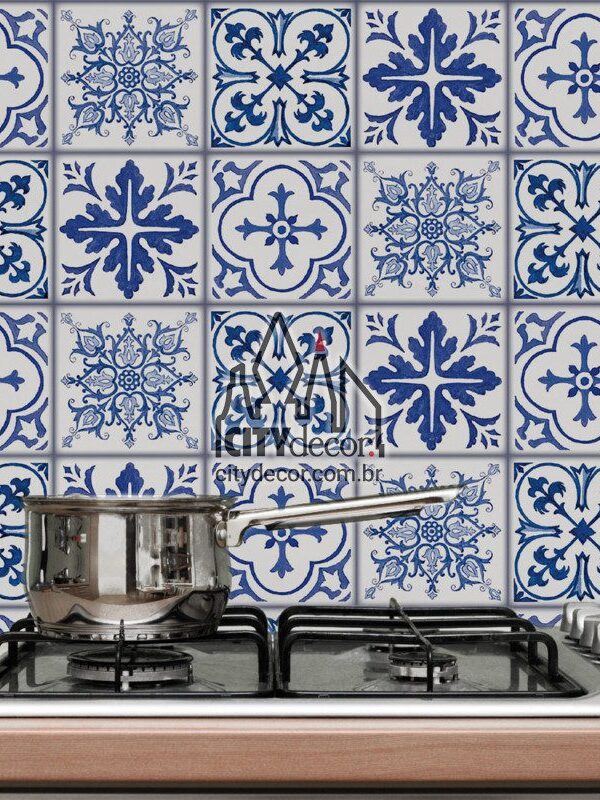 Papel de parede azulejo português viseu