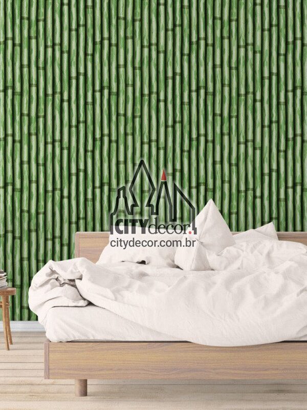 papel de parede bambu verde