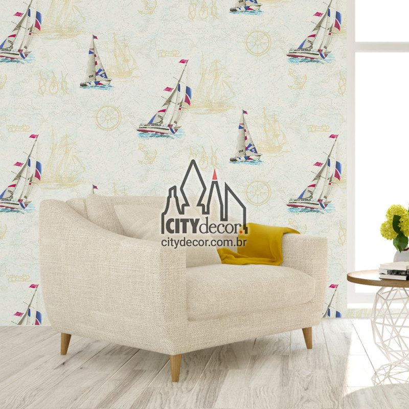 Papel de parede barcos na carta náutica Papel de parede barcos na carta náutica sala