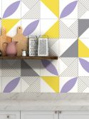 Papel de parede azulejo geométrico cozinha