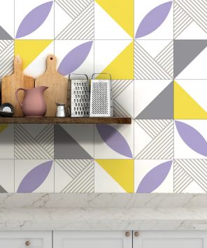 Papel de parede azulejo geométrico cozinha