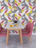 Papel de parede azulejo geométrico rosa