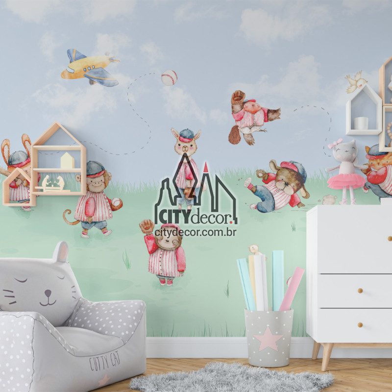 Painel fotográfico bichinhos do baseball Painel fotográfico bichinhos do baseball