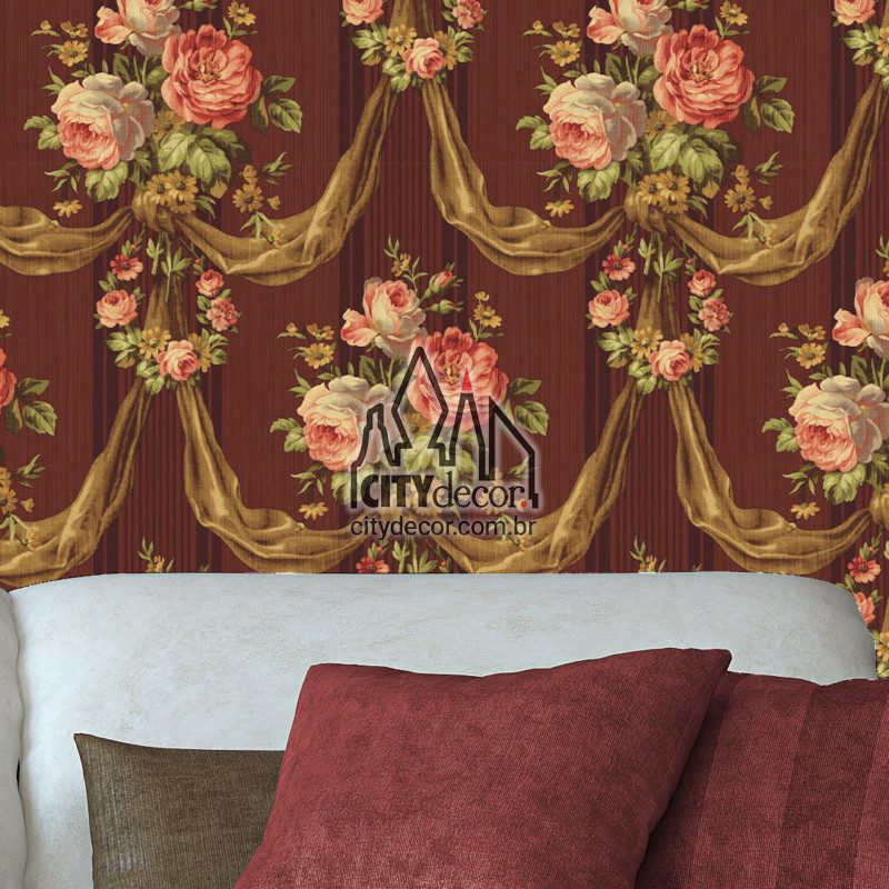 papel de parede floral vermelho papel de parede floral vermelho