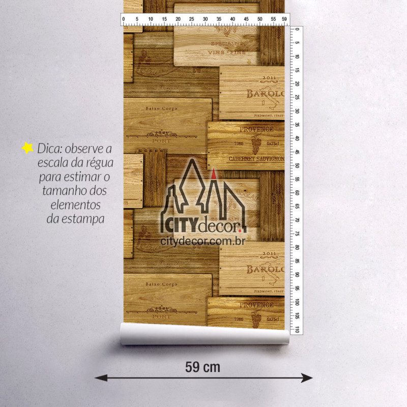 Papel de parede caixotes de vinho largura