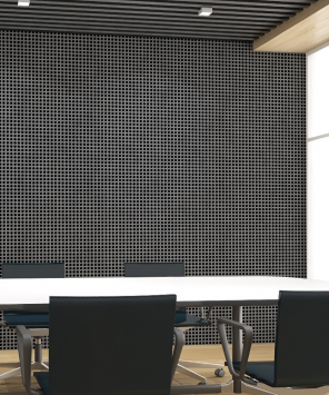 papel de parede chapa perfurada cinza