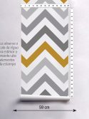 Papel de parede chevron degrade cinza e amarelo