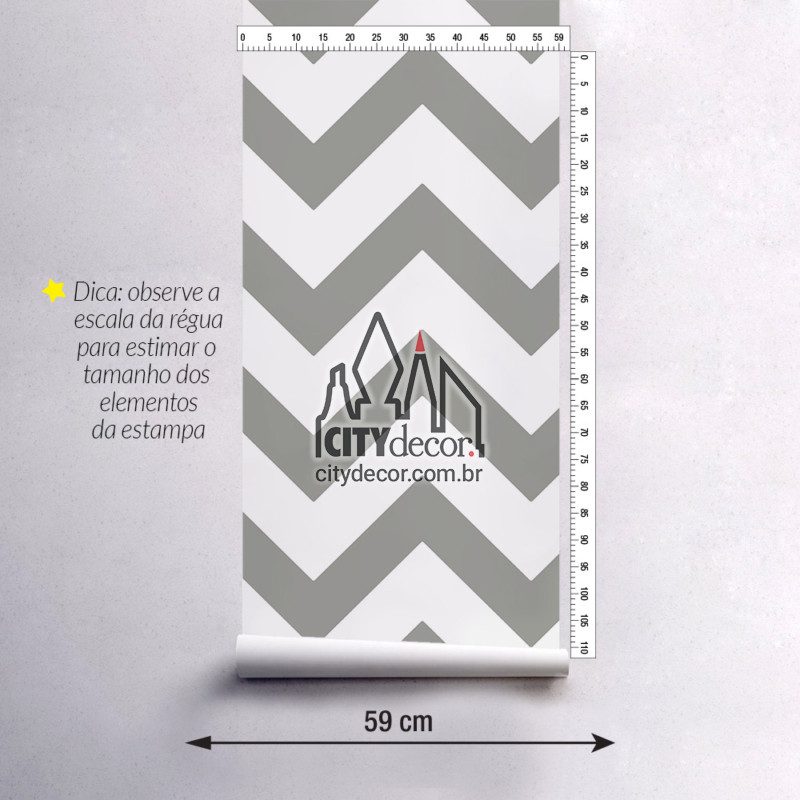 Adesivo papel de parede chevron cinza elefante