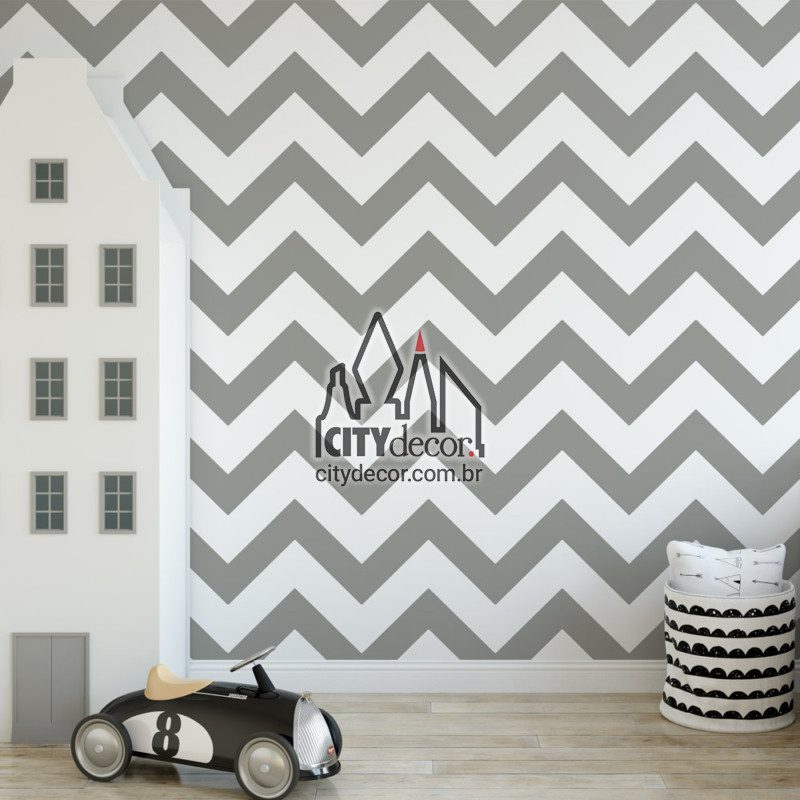 Adesivo papel de parede chevron cinza elefante Papel de parede chevron cinza elefante