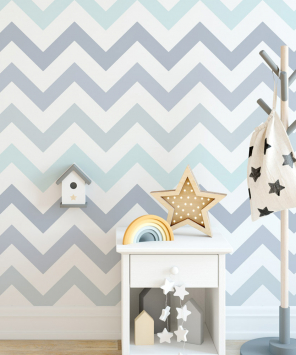 Papel de parede chevron degradê azul