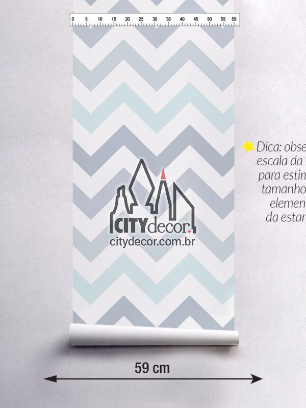 Papel de parede chevron degradê azul