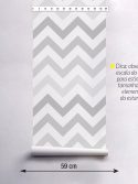 Papel de parede chevron degradê cinza e branco