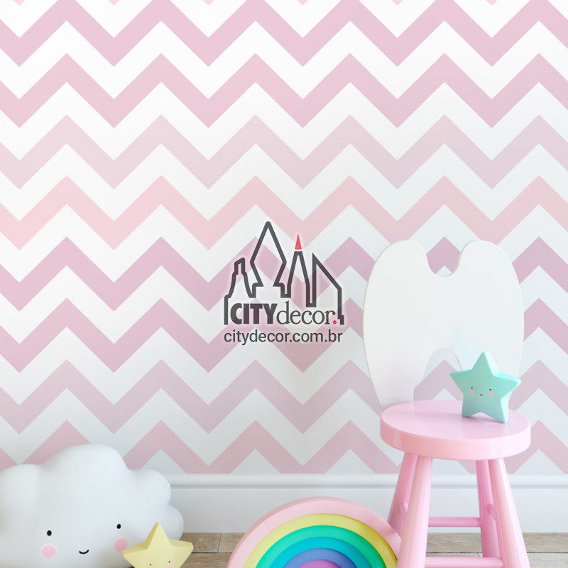 Papel de parede chevron degradê rosa Papel de parede chevron degradê rosa