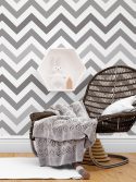 Adesivo papel de parede chevron tons de cinza para sala