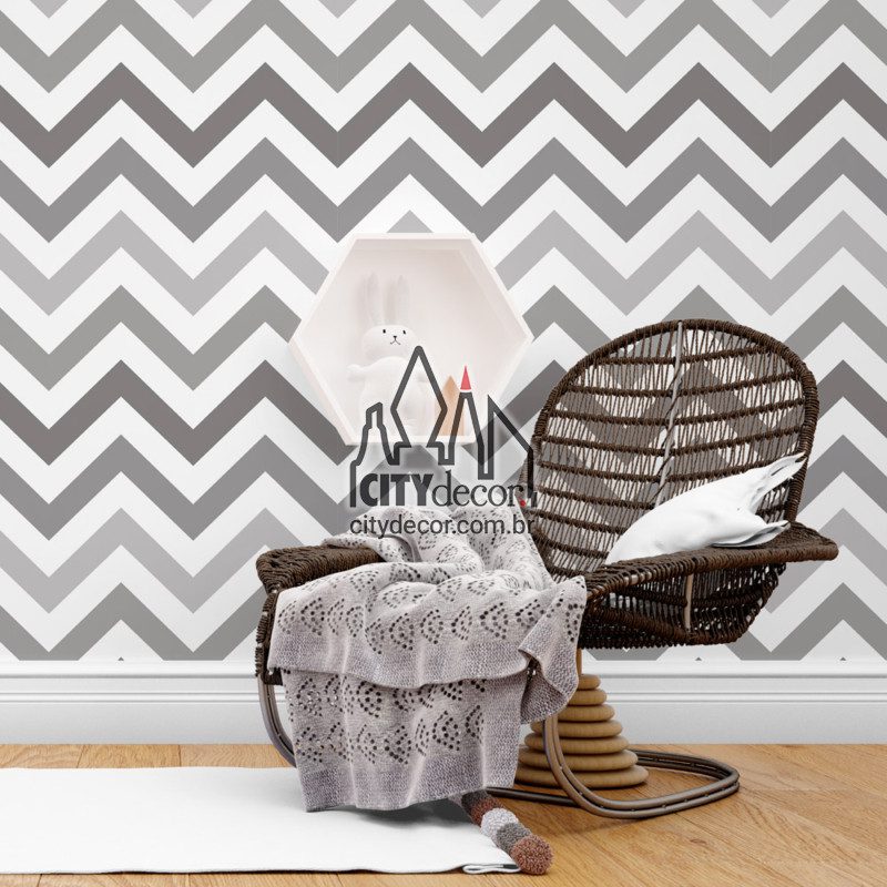 Adesivo papel de parede chevron tons de cinza Adesivo papel de parede chevron tons de cinza para sala