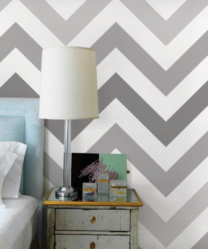 Adesivo papel de parede chevron tons de cinza para quarto