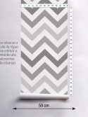 Adesivo papel de parede chevron cinza e branco