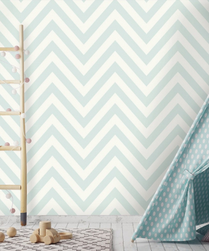 Adesivo papel de parede chevron verde menta