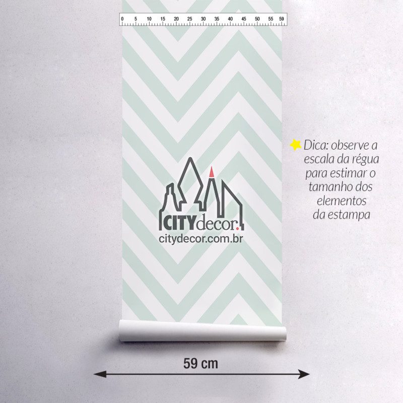 Adesivo papel de parede chevron verde menta Adesivo papel de parede chevron verde e branco