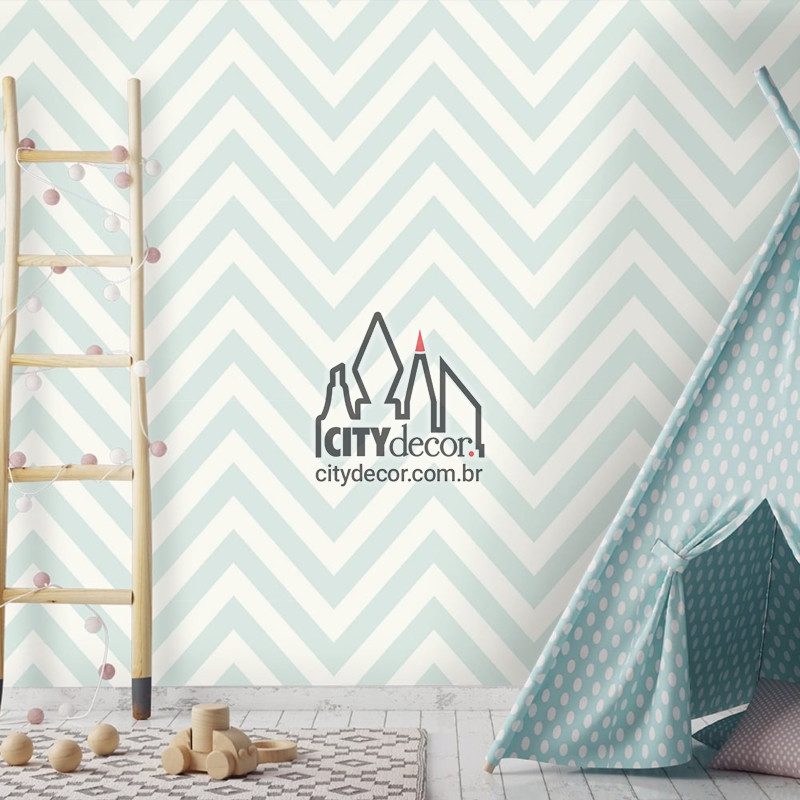 Adesivo papel de parede chevron verde menta Adesivo papel de parede chevron verde menta