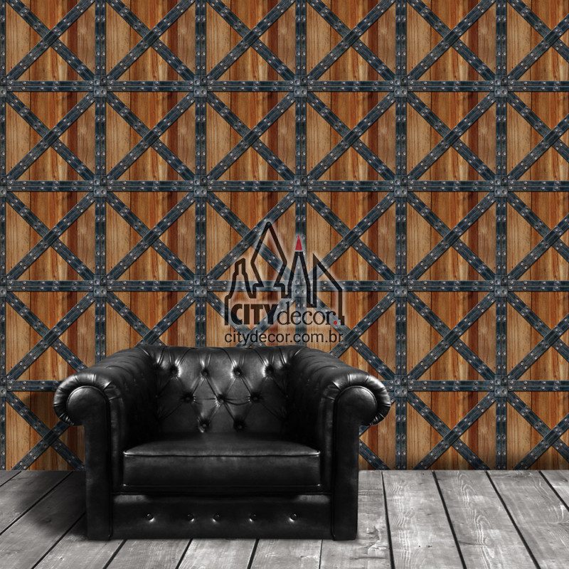 Adesivo papel de parede container de madeira Papel de parede container de madeira caixas de madeira