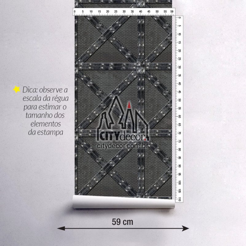 Adesivo papel de parede container de metal