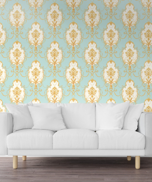 papel de parede clássico verde azul Tiffany