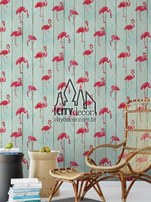 Papel de parede flamingos
