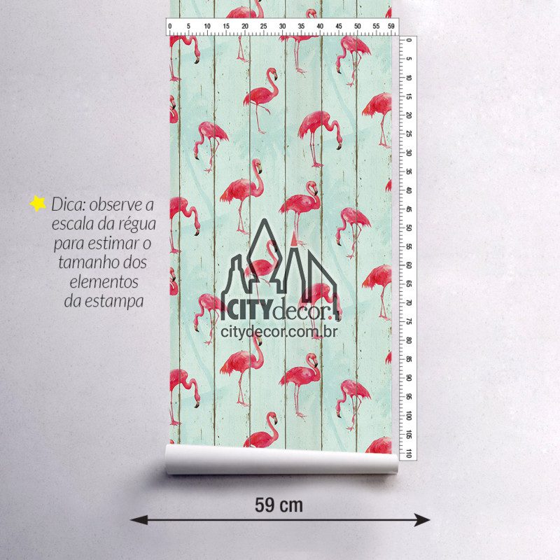 Papel de parede flamingos verde Papel de parede flamingos verde