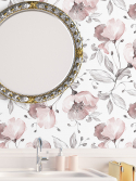 papel de parede floral rosa