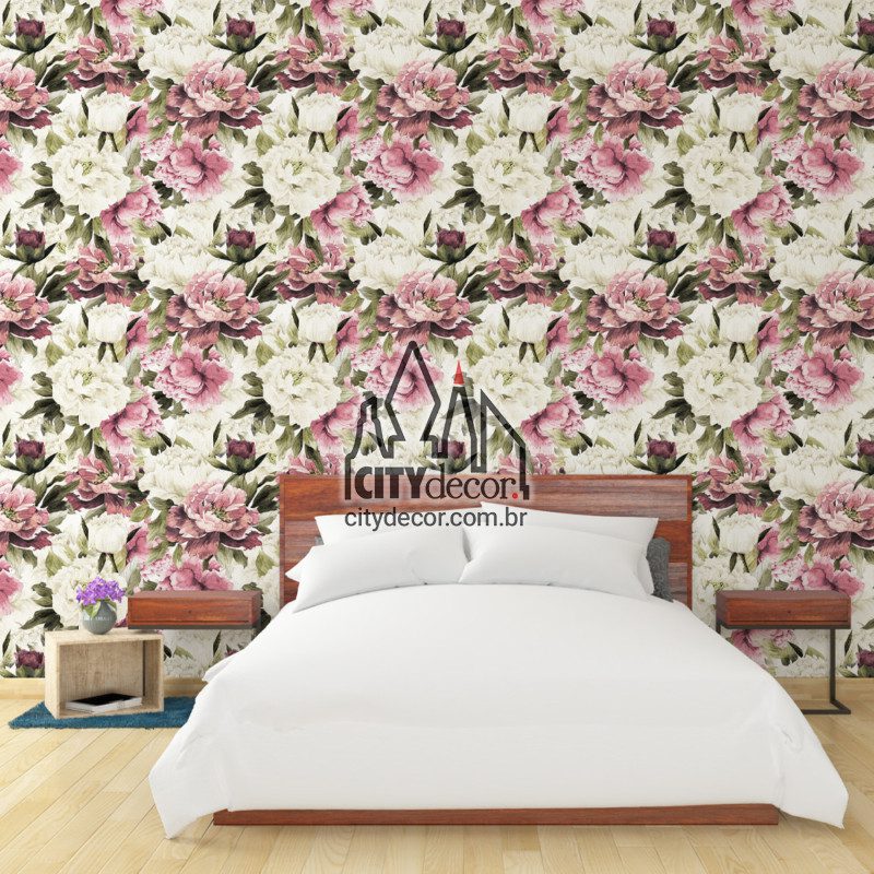 papel de parede floral peônias papel de parede floral peônias