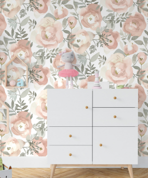 parede adesivo floral rosé delicado