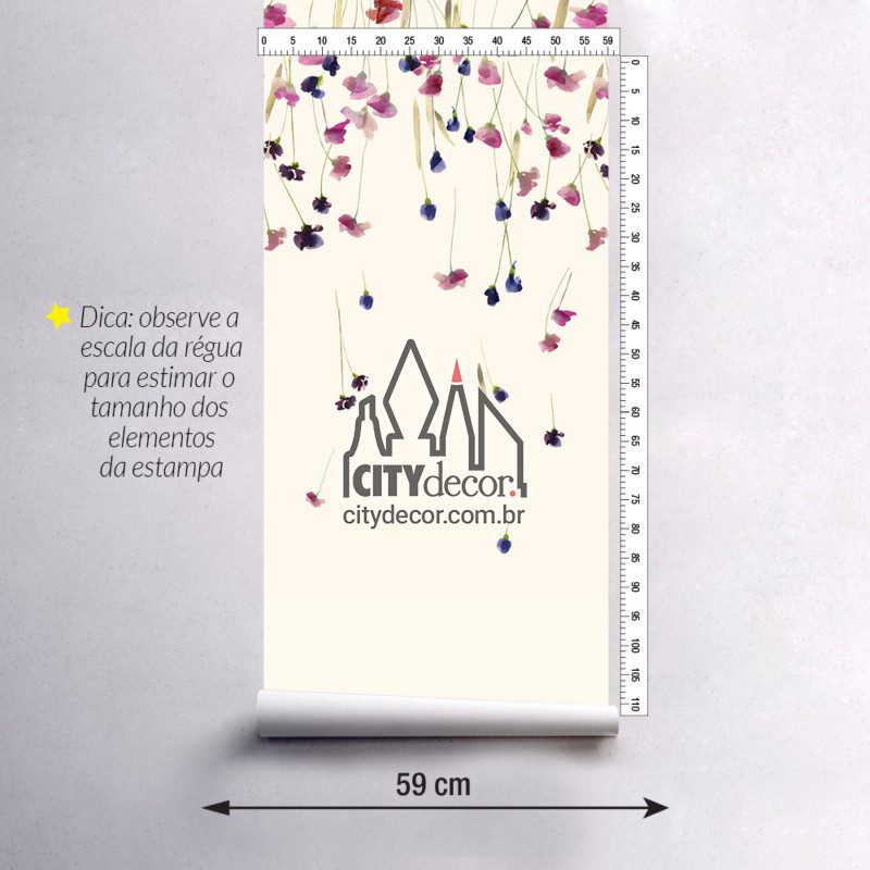 Adesivo papel de parede floral flores ao vento