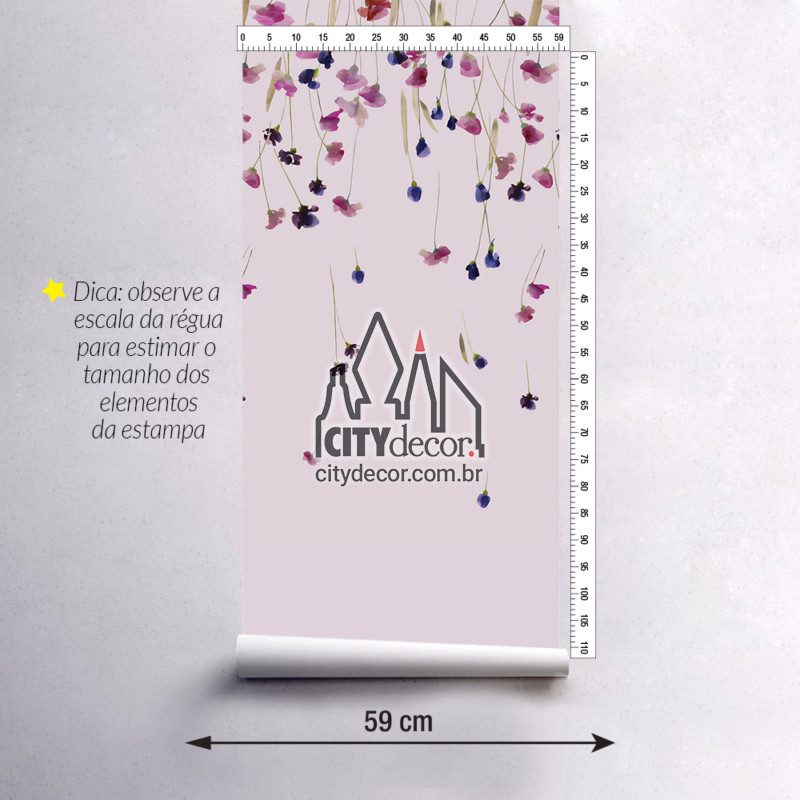 Adesivo papel de parede floral flores ao vento