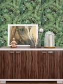 papel de parede folhagem tropical fundo preto