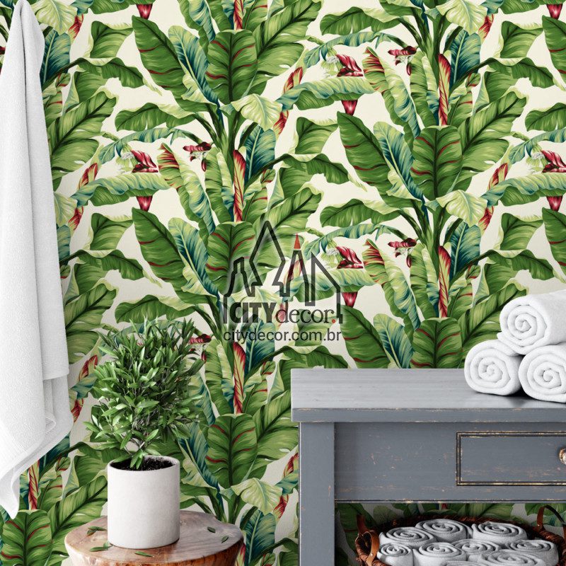 Papel de parede folhas de bananeira Papel de parede folhas de bananeira